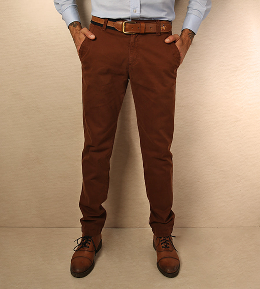 Hombre Casual Combinacion De Pantalon Cafe Oscuro Para Hombre