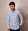 Camisa Rayas M/L Blanco Azul Ref. 116041223