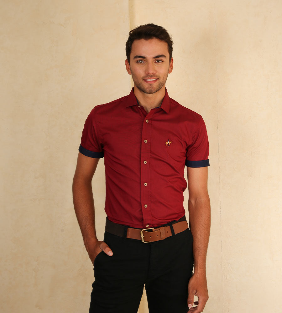 Camisa Fondo Entero M/C Vinotinto 104030624