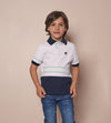 Camiseta Polo Bloques Blanca Para Niño Ref. 229011223