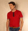 Camiseta Cuello Henley Roja Ref. 147030523