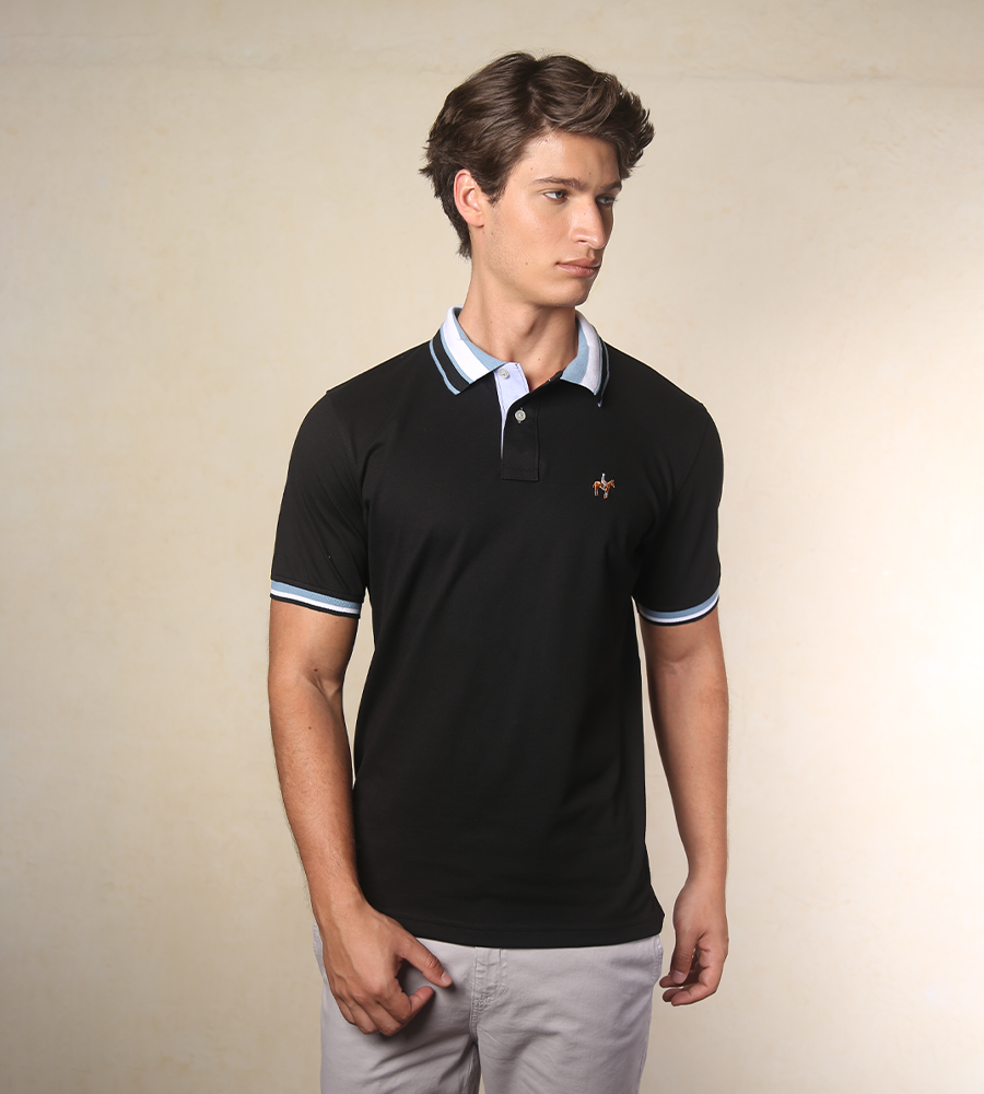Polo Contraste Color Negro 130200725