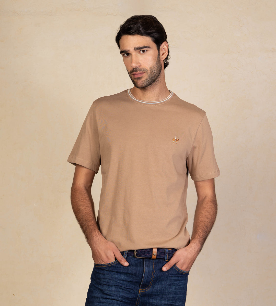 Camiseta Fondo Entero Color Mocca | Polo club® Colombia– Polo club Colombia